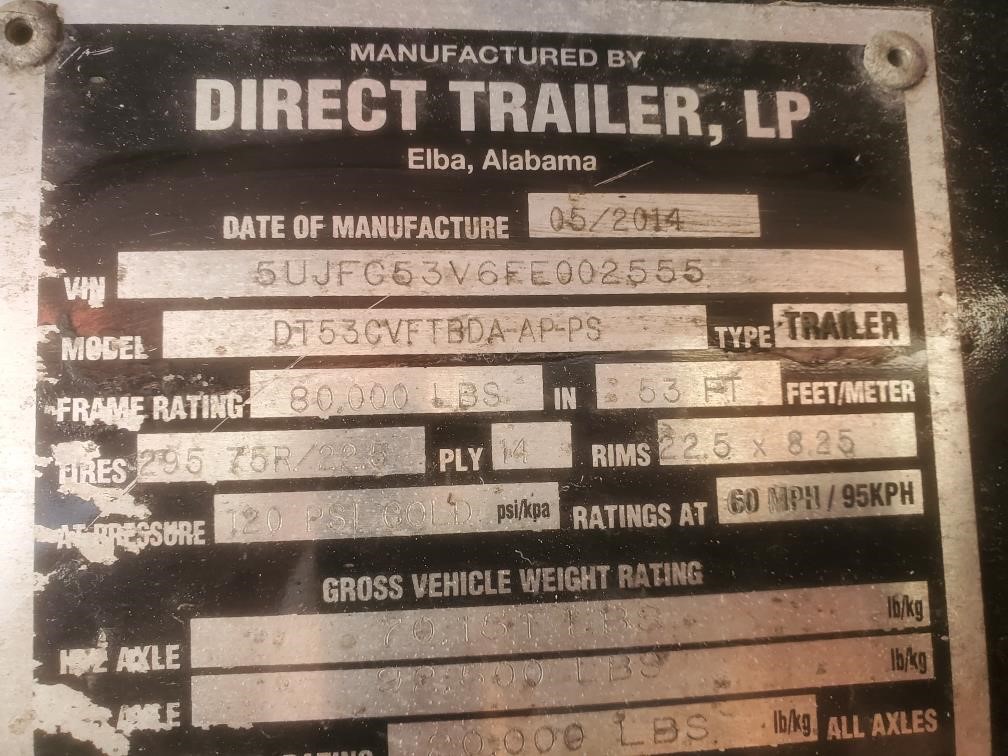 2015 DIRECT TRAILER 8021189661